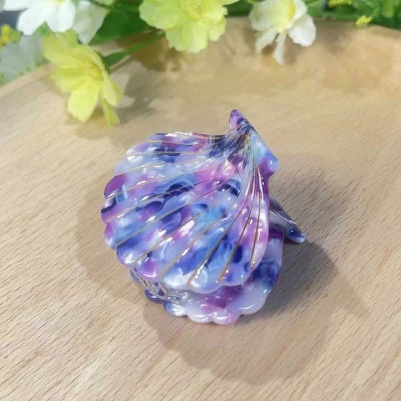 1 Pcs Vintage Style Women Plate Hair Clips Shell Shape Simple Multi-color Acetate Bobby Pins Y250707