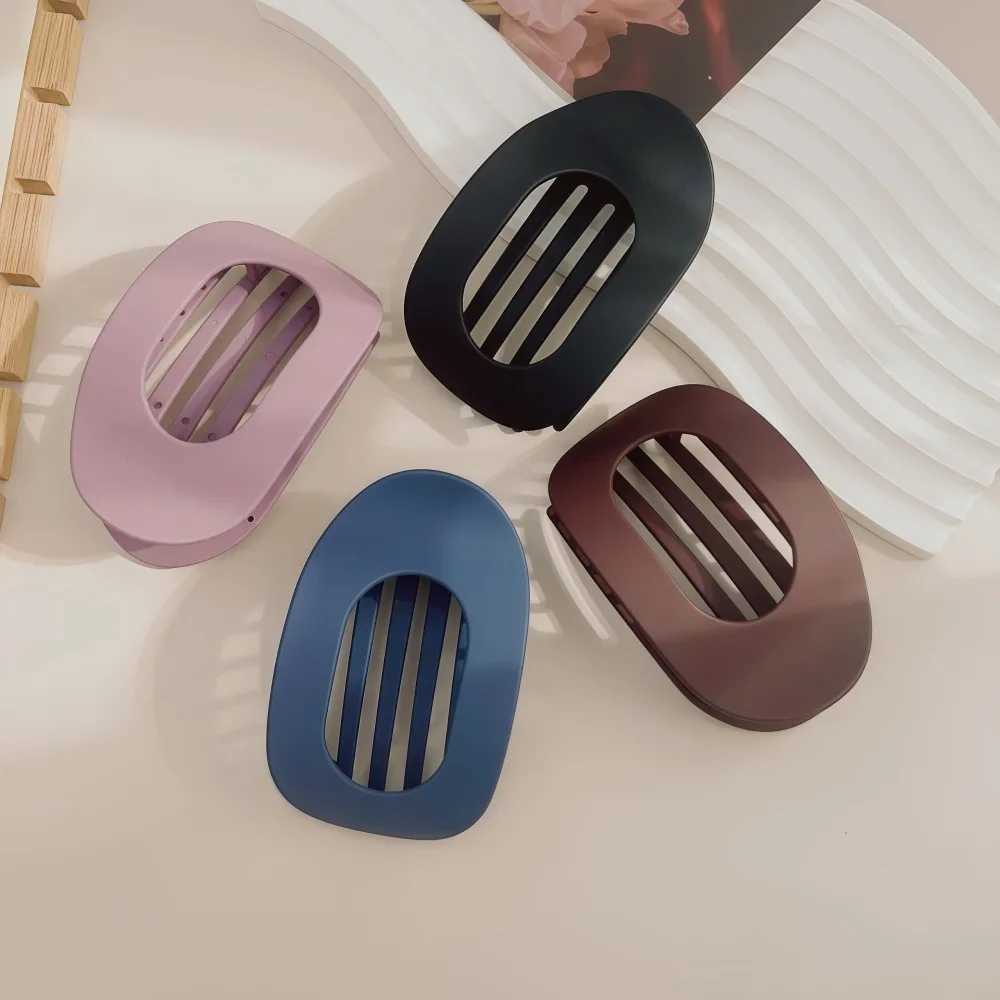 PC Hair Claw Clip for Women New Design Leopard Matte Curved Flat Styling Barrettes Acrylic Lying Down Hair Accessories Z250707