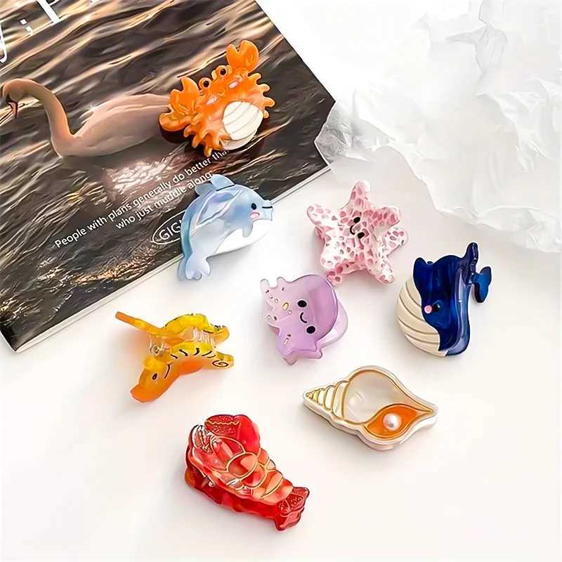 Acetate Ocean Animal Hair Clips for Women Non-Slip Summer Beach Accessories Crab Starfish Whale Multi-Pack Gifts Z250707