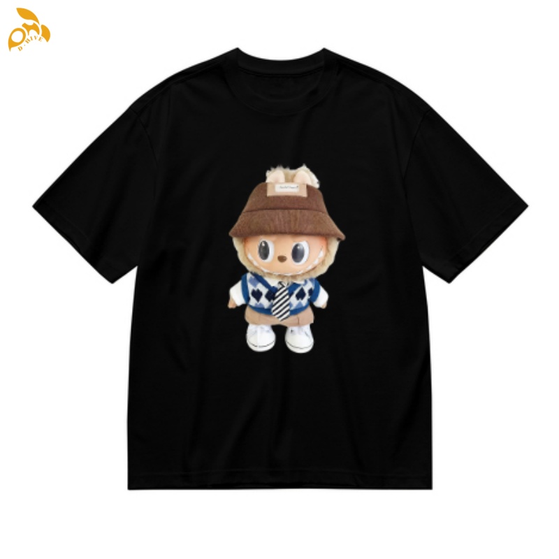 Free Shipping Designer 200g men's woman's heat transfer T-shirt outdoor with labubu pattern