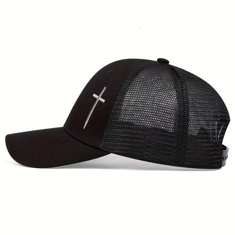 Fashion Hip Hop Baseball Mesh Cap Cross embroidery Cotton Snapback Dad Hat Adjustable Men Women Summer outdoor Sun Hats ddmythur