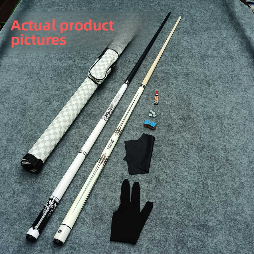 Technology Carbon Small Black 8 American Nine Ball Snooker Middle Head Blue and White Billiard Cue Barrel