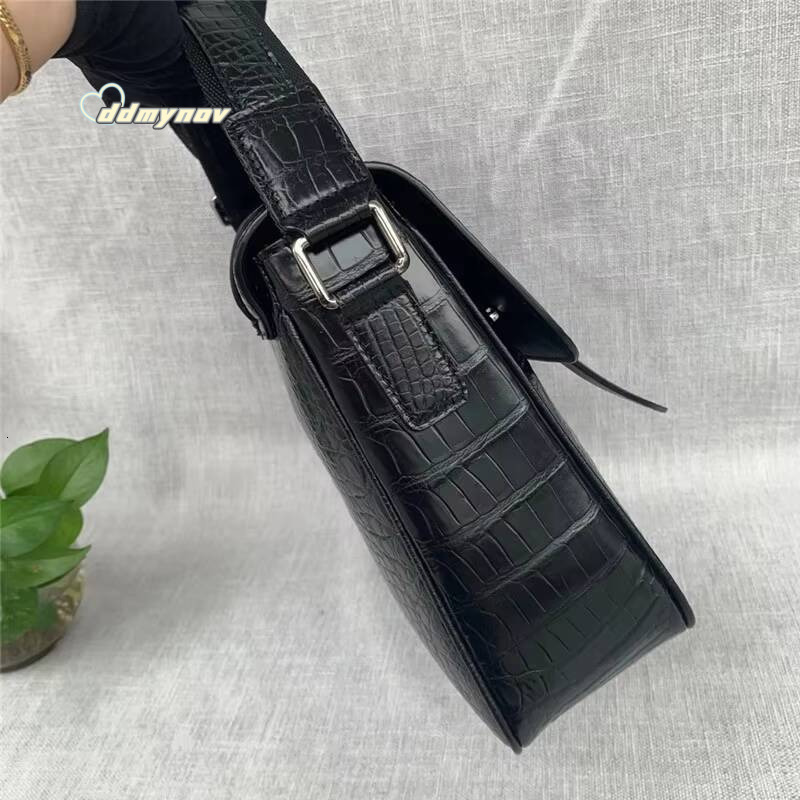 Authentic Exotic Crocodile Belly Skin Mens Satchels Messenger Genuine Alligator Leather Male Casual Single Shoulder Bag ddmynov