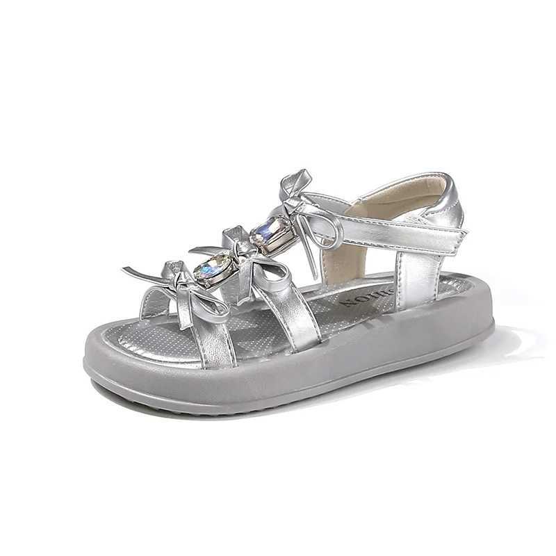 Girl Sandals New Summer Children Open-Toe Beach Sandals Princess Sweet Bowknot Kids Fashion Hollow-Out Casual Shoes Versatile R250707