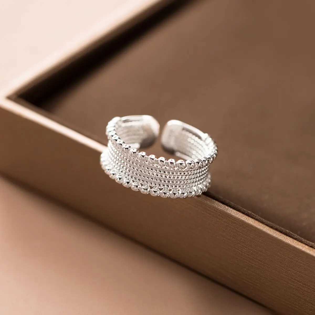 925 Sterling Silver Personality Bead Rings For Women Engagement Wedding Luxury Jewelry XJ250707