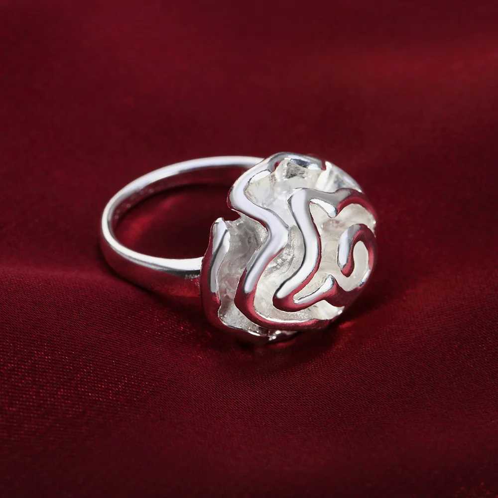 Popular Woman Jewelry 925 Sterling Silver Rose Flower Finger Rings Size 7 8 9 Fashion Wedding Party Brands Girl Holiday Gifts XJ250707