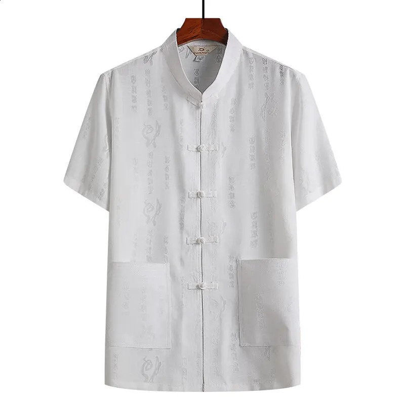 Summer Men Tang Suit top Pants Fashion Cotton Linen Tang Suit Chinese style Loose Casual Shirts Two Piece Sets 250707