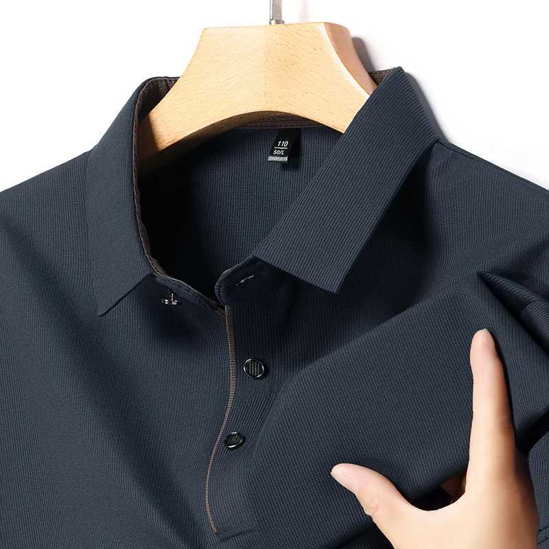 2025 Summer Fashion New Short Sleeve High-End Mens Lapel Golf Casual Polo Shirt High-Quality Comfortable Breathable T-Shirt Top Y250707 Y250707
