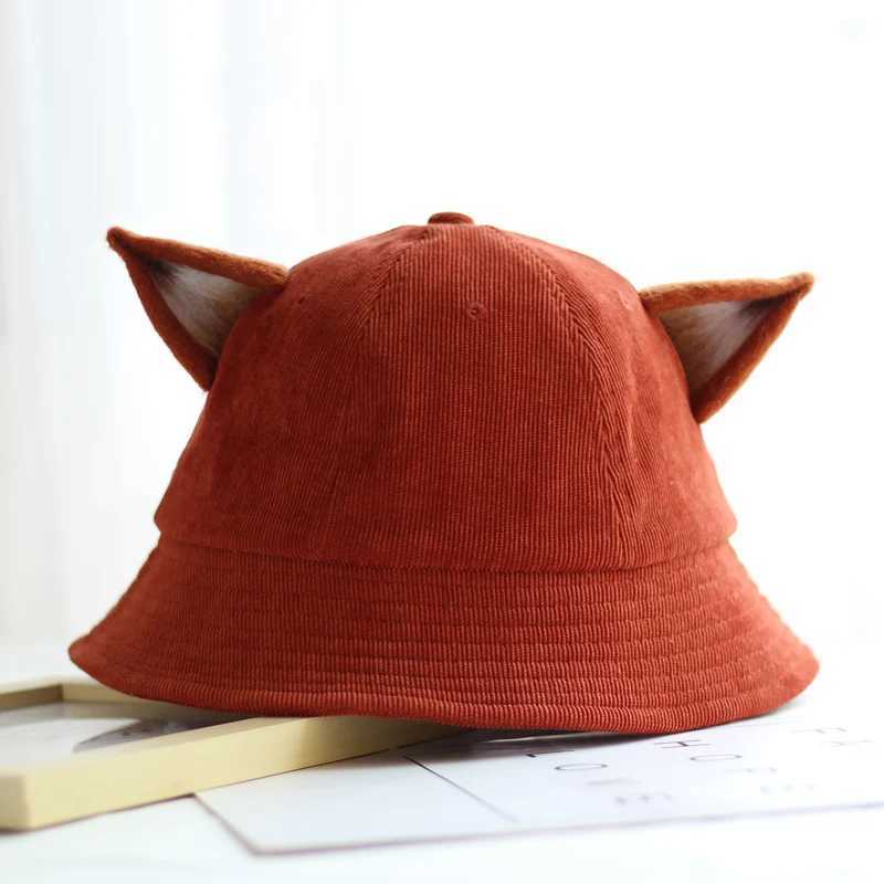 Summer Fox Ears Sunscreen Bucket Hat Simple Fisherman Hat Women Girl Fashion Basin Hat Sun Hat Wholesale Y250707