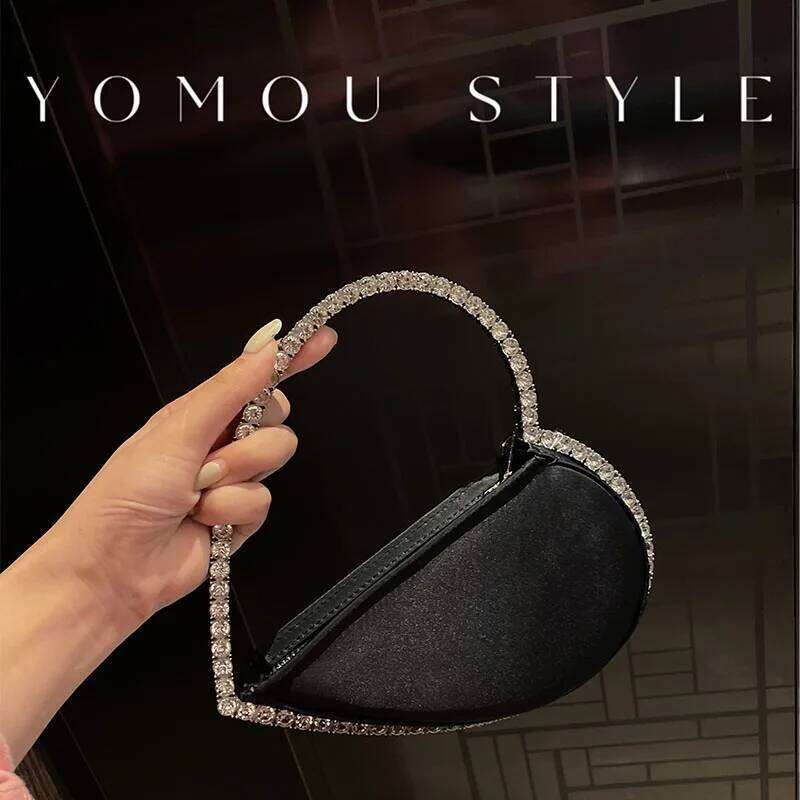 Designer bag 99 Crystal Shiny Dias Evening Bag Satin Women's Handbag Rhinestones Circular Metal Handle Clutch Purse For Wedding Party