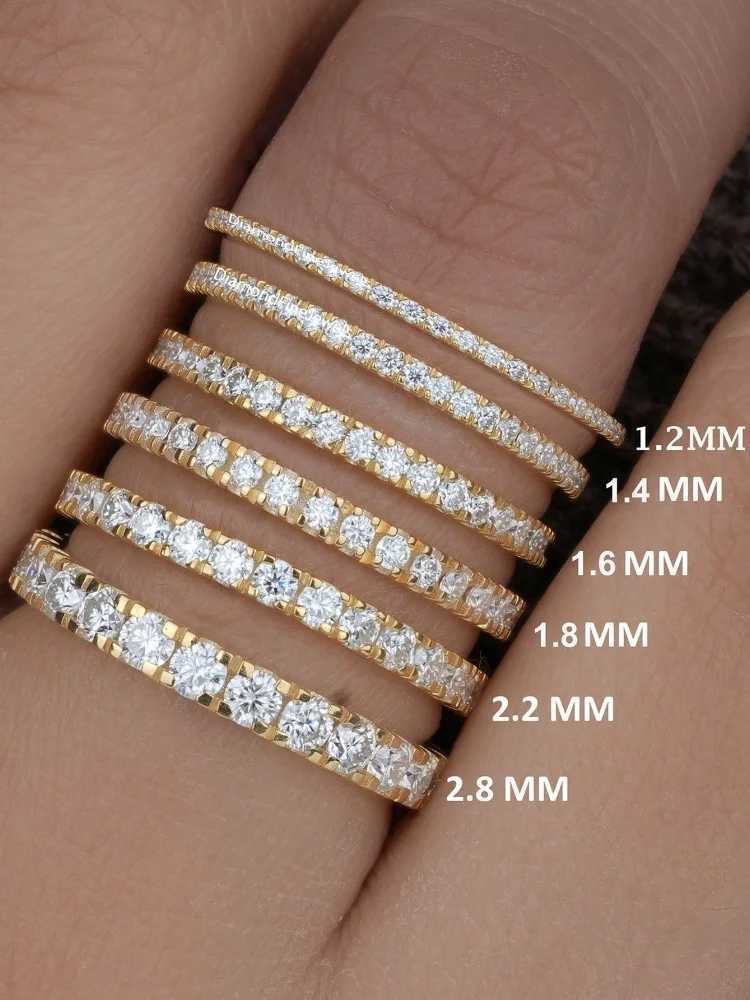 925 Sterling Silver Fashionable 1.4MM 1.6MM 1.8MM Full Zircon Ring For Women Engagement Wedding Luxury High Quality Fine JewelryXJ250707