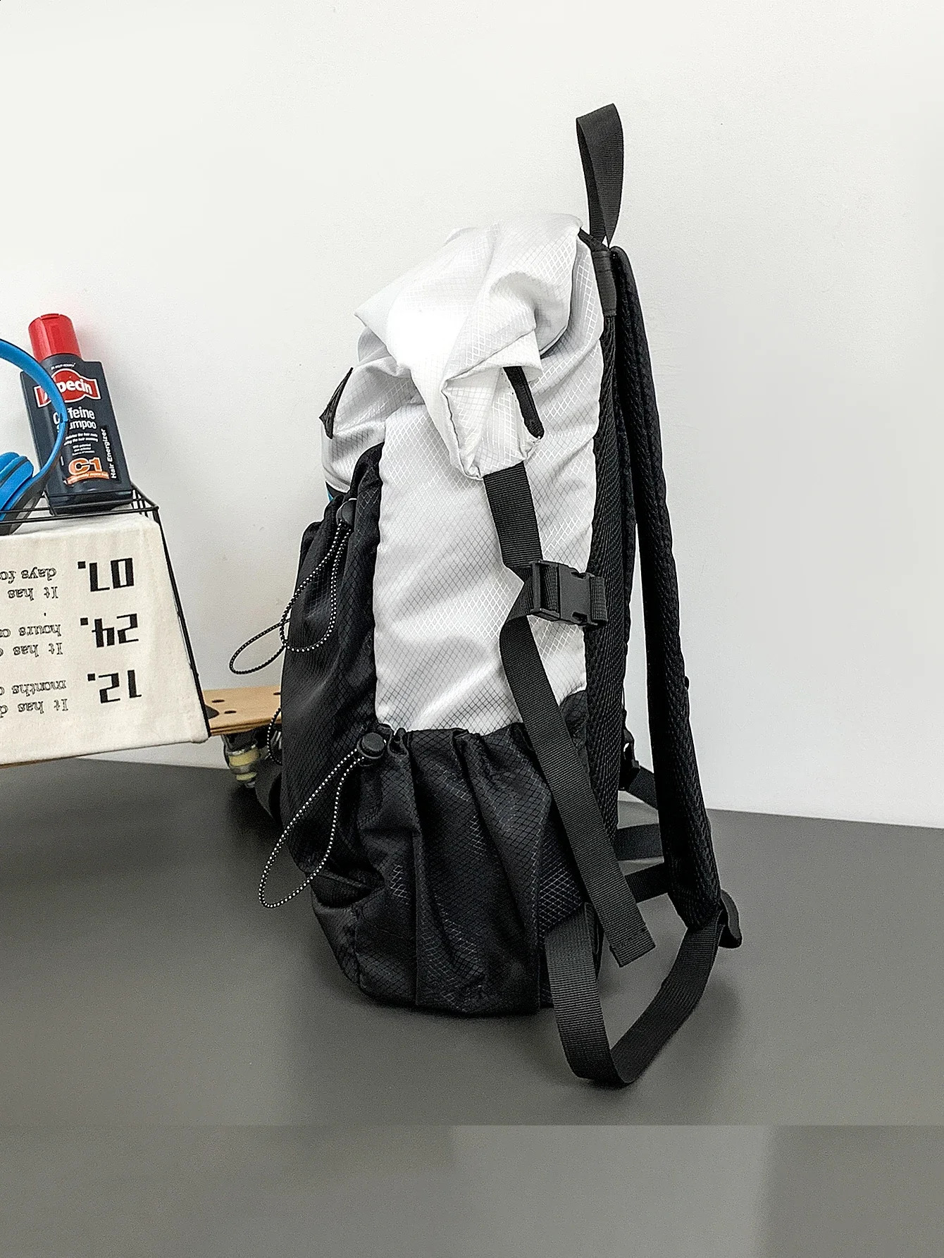 Fashionable n Color Contrasting Mens Backpack Trendy Lightweight Nylon Student School Scalable Travel Bag 250628