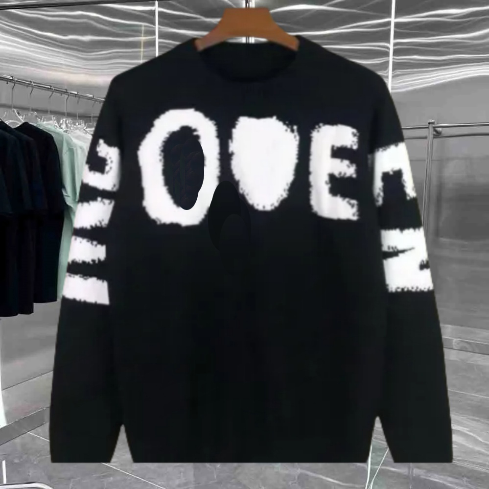High Quality New Mens Sweaters Embroidered letter Knitted Sweater Men Long Sleeve Striped Sweatshirts Solid Slim Fit Men Pullover