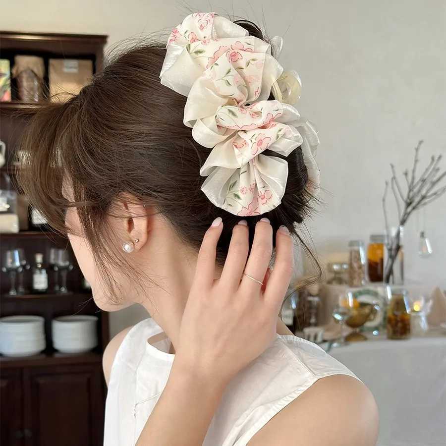 1pc Gentle Floral Multi-Layer Ruffled Hair Clip Fluffy High-End Versatile Hairpin for Women Back of the Head Hair Accessory Y250707