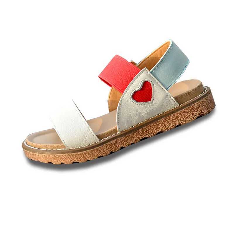 New Childrens Sandals Fashion Genuine Leather Mixed Color Princess Shoes Party Show Girls Sandals Size 26-36 R250707