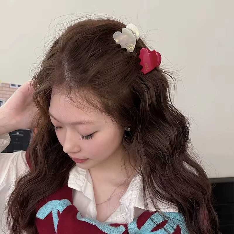 3.5cm Small Hair Claw Acetate Hair Crabs Cute Heart Shaped Hair Clips for Children Women Girls Hair Accessories Hairpins Clips Y250707