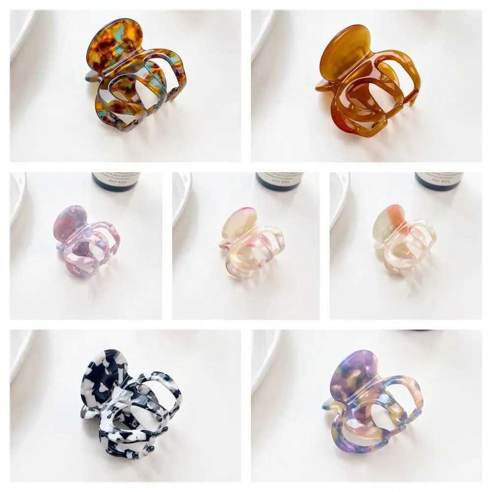 Korean Retro Mini Hair Claw Pumpkin Small Grab Clip Acetate Hair Clips Shark Clip High Ponytail Fixing Artifact Hairpin Headwear Y250707
