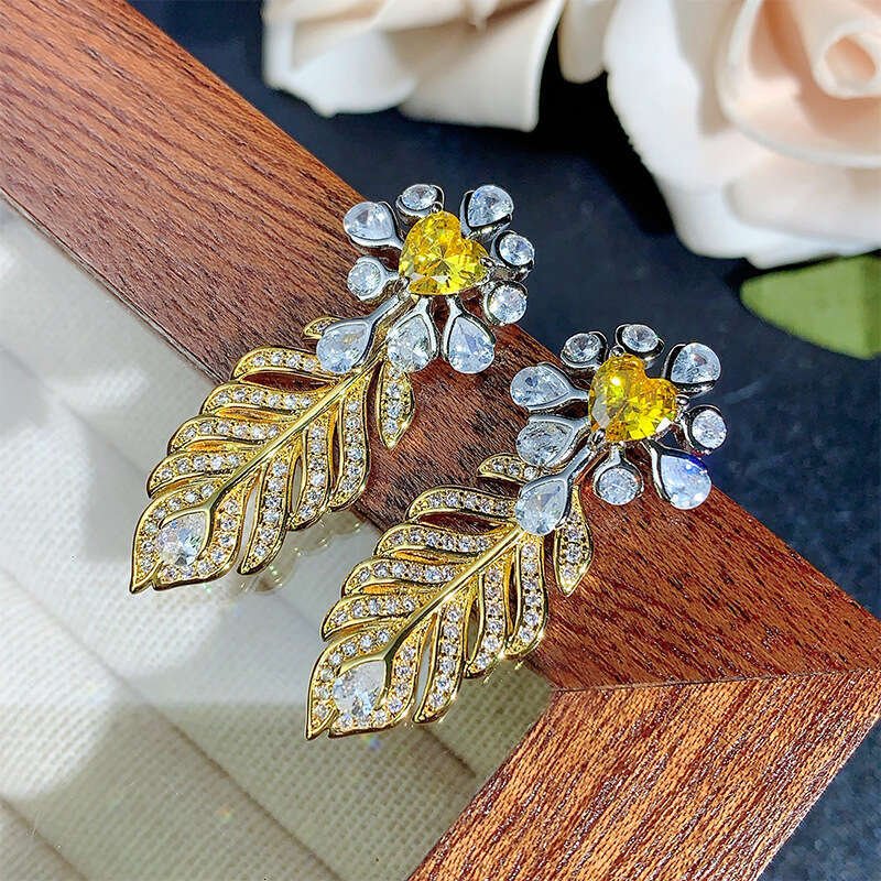 New Style Jewelry S Sier Needle Zircon Flower Earrings Dual-Use Light Versatile Elegant Fashion Women's E9e