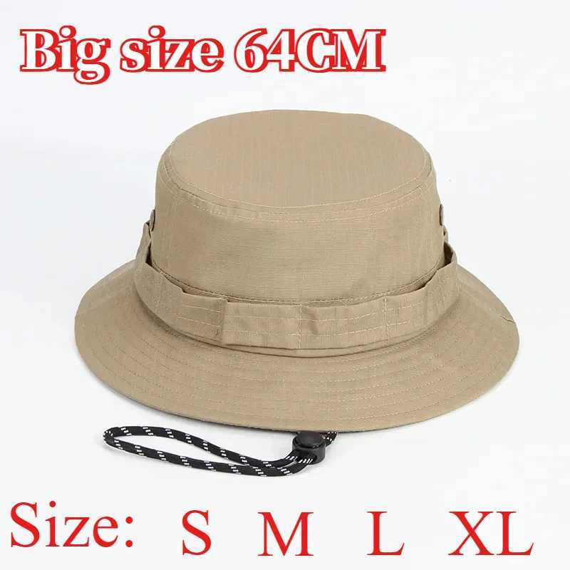Big Size Mens Windproof Sun Hat Womens Bucket Hats Foldable UV Resistant Beach Fishing Summer Big Head Fisherman Cap Y250707