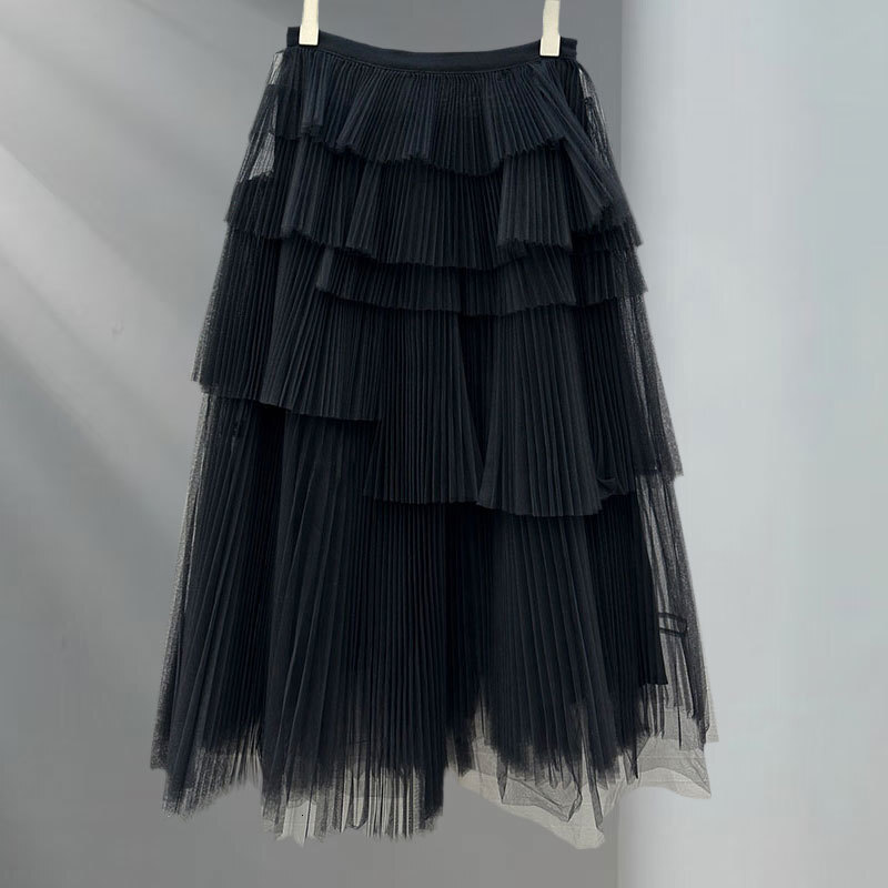 Ladies Chiffon Silk Asymmetrical Skirt - Classic Designer Premium Raw Hem Skirt, Two Colors Luxury Breathable & Coastal Escape S0720
