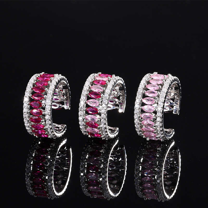 Autumn Winter New Jewelry Two-In-One Open Ring Red Zircon Pink Diamond Women's Fashion Wholesale 10B