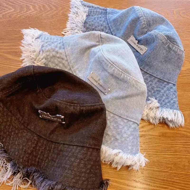 Cowboy fisherman hat for women washed and worn in spring and summer with rough edges for sun protection and shade outdoor Y250707