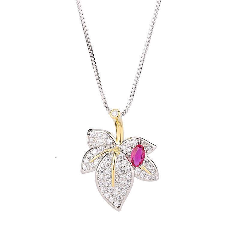 New Jewelry Set Decorative Maple Leaf Design Earrings S Sier Needle Necklace Ring Fashion Commuter Women's Style C39