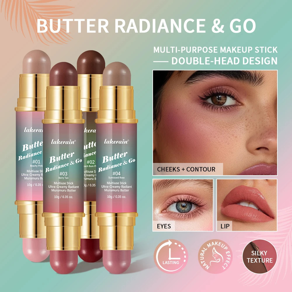 Physicians Butter Glow And Go Multiuse Stick Double Headed Bronzer Blush For Cheeks Eyes Lips Long Lasting Matte Glow Makeup 250703