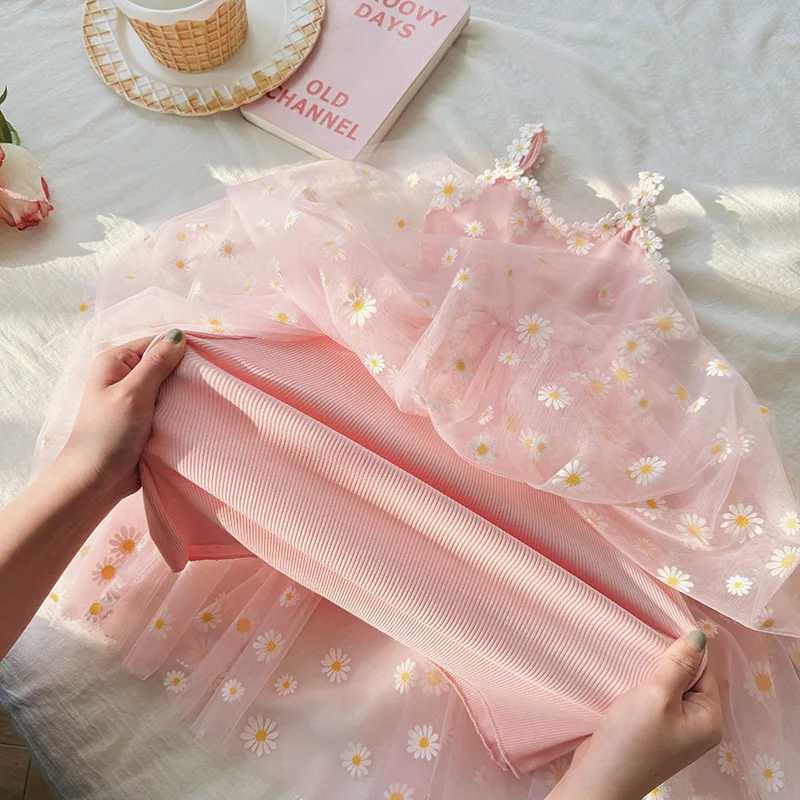 Summer Cute Daisy Princess Kid Baby Girls Dress Infant Puffy Sleeveless Floral Tulle Dress Birthday Party Sweet Vestido Clothes R250707