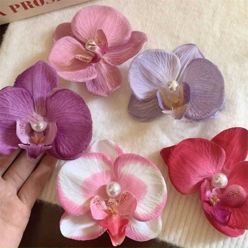 Pink Orchid Flower Hair Clip Hair Ornament Hair Accessories Bohemia Barrettes Side Barrettes Headdress Orchid Hairpin Y250707