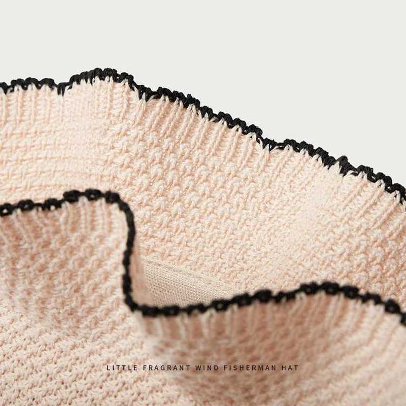 Japanese Lace Fisherman Hat Womens Summer Sunshade Basin Hat Korean Version Fashionable And Versatile Thin Knit Bucket Hat Y250707