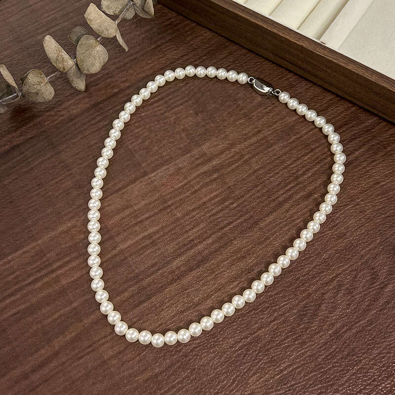 New Style Imitation Pearl Necklace Crystal Beads Fashionable Elegant Women's Glossy Versatile Jewelry E39
