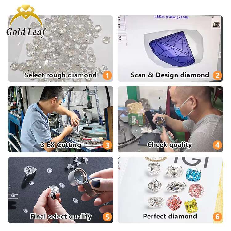 Goldleaf GIA IGI Certified Wholesale Lab Diamond Round Brilliant Cut 0.3CT 0.5CT 1CT 2CT 3CT D VVS VS HPHT CVD Lab Grown Diamond