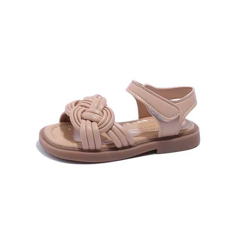 Girls Sandals Kids Fashion Princess Beach Shoes 2025 Brand New Cross Tied Weave Style Fashion Children Summer Sandals Soft Cute R250707