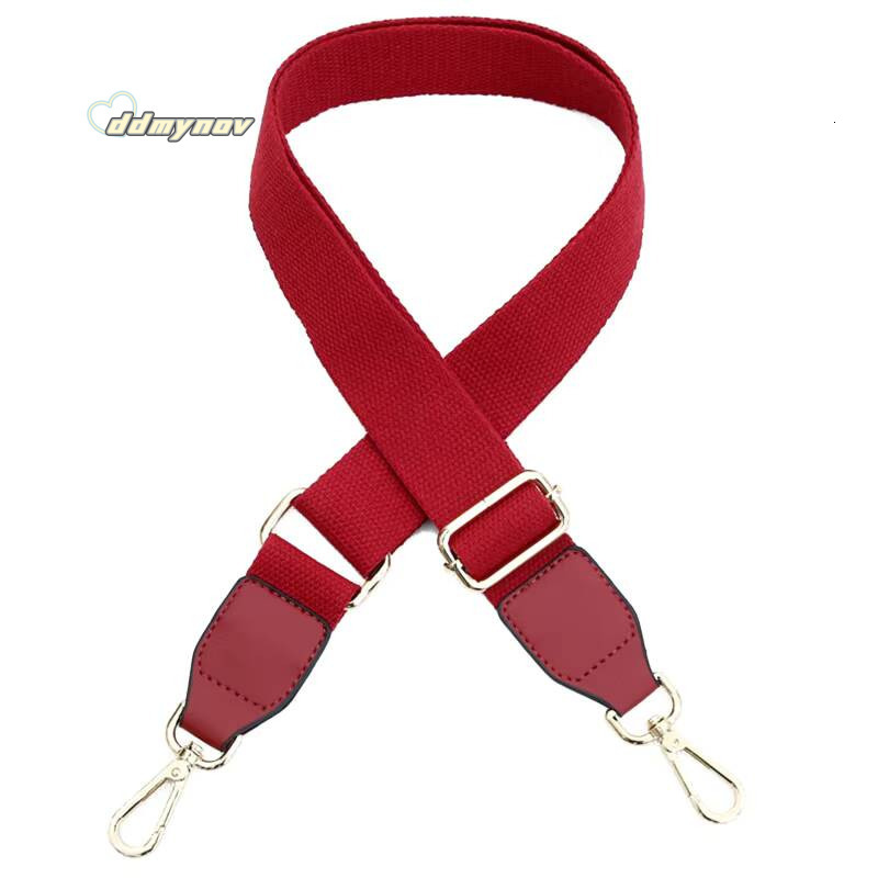 Wide Straps Solid Color Cotton Webbing Pu Leather Adjustable Shoulder Messenger Bag Strap Accessory Supplies ddmynov