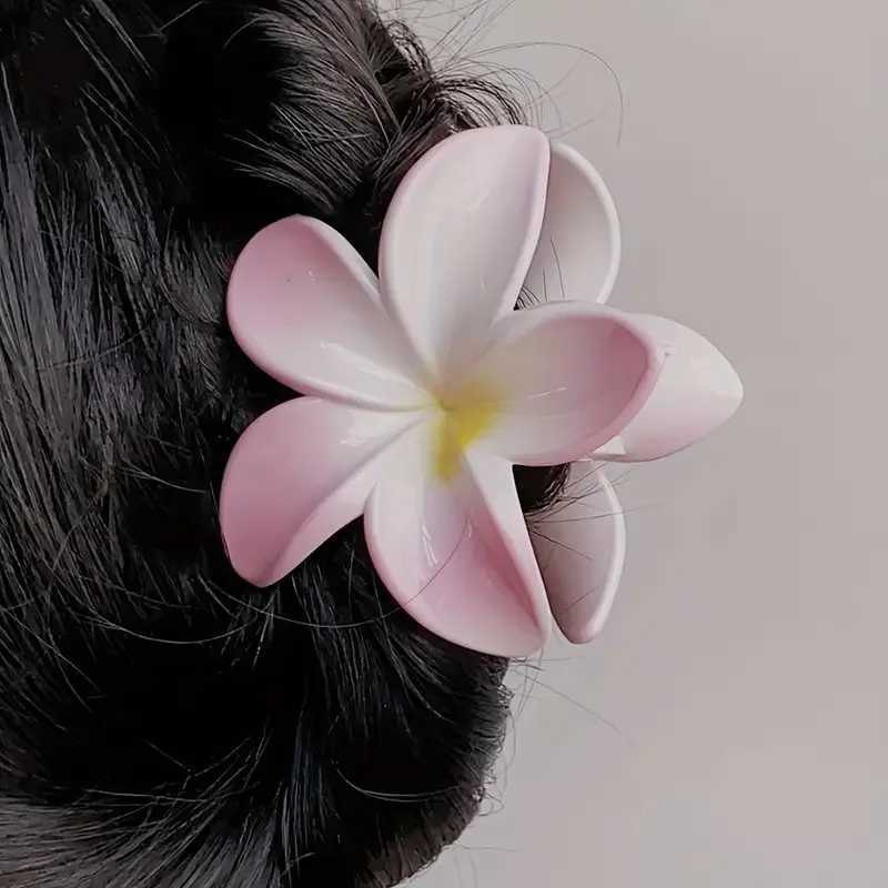 Sweet Ponytail Floral Hair Clip Bath Crab Flower Hair Claw Headwear Gradient Colorful Holiday Hawaiian Hairpins Hair Accessories Y250707