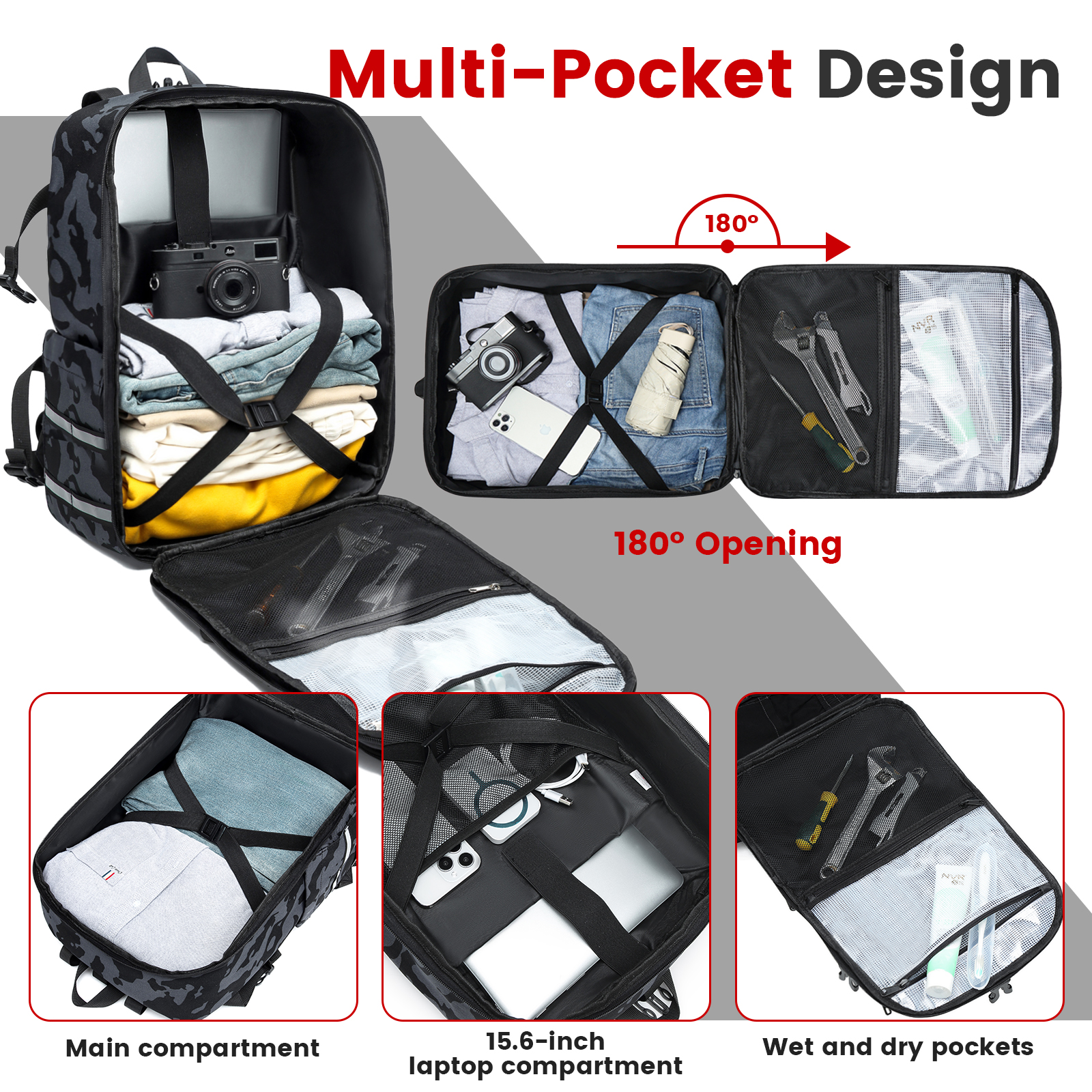 Motorcycle Backpack Helmet Bags, Large Capacity Waterproof Helmet Backpack for Men, Motorcycle Accessories Storage Cycling Bag