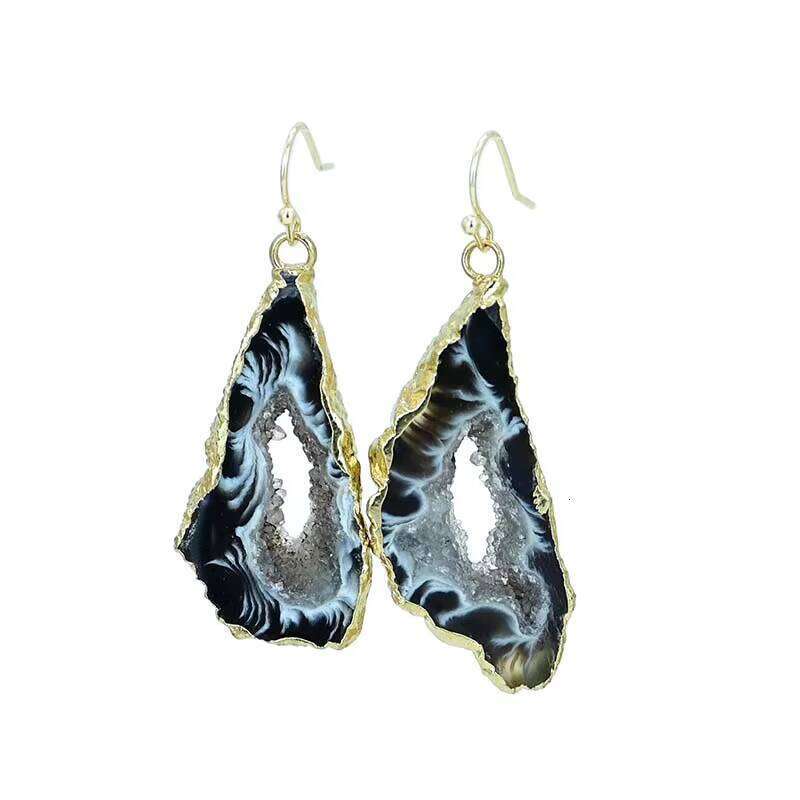 Irregular Fashion Natural Agate Spiritual Unique Stone Earrings Women's Gift