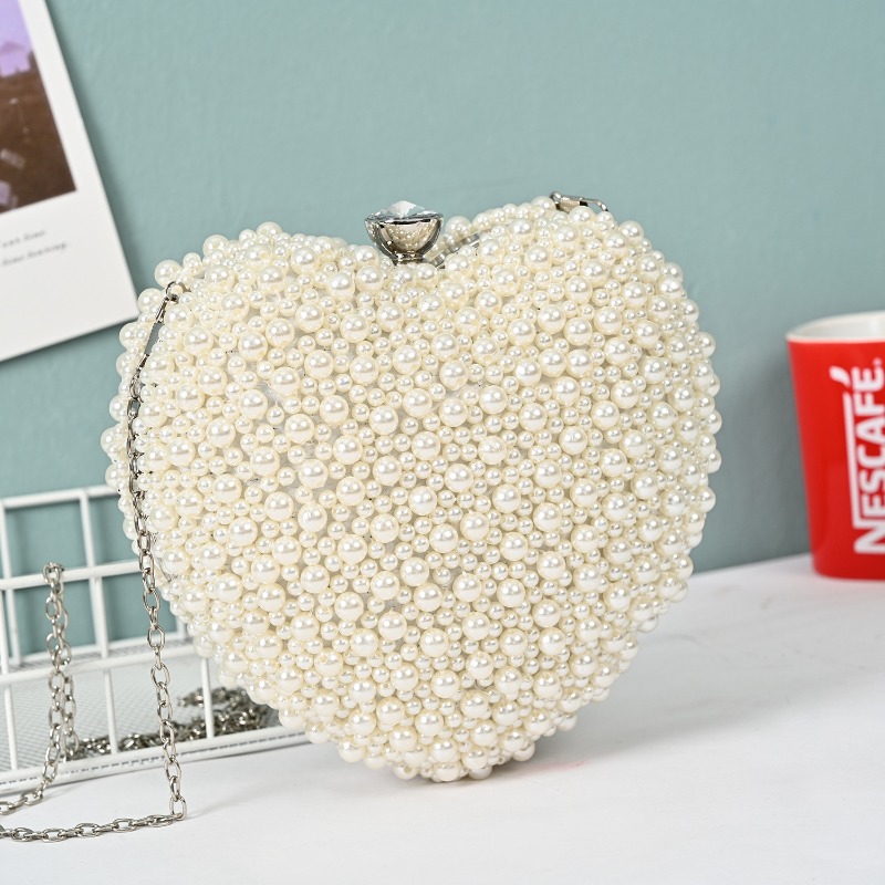 Evening Bag Versatile Heart-shaped Pearl Women's Bag Banquet Fashion Party Bag