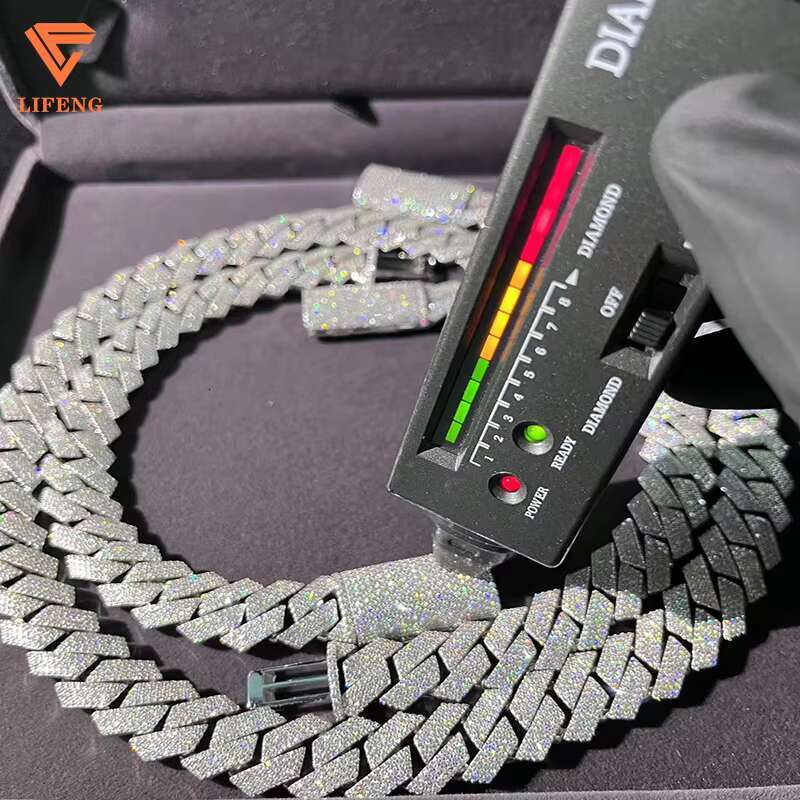 Wholesale High Quality 10-20mm Wide 20-22inches Vvs Moissanite Cuban Link Chain Necklace 925 Silver Hip Hop Jewelry for Men