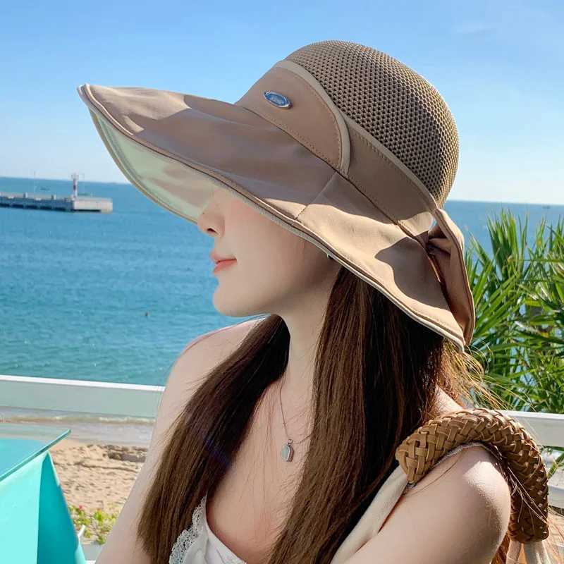 Bucket Hats for Women Summer Knitted Breathable Foldable Sun Hat Sun Protection Sunshade Korean Beach Hat New Travel Cap Y250707