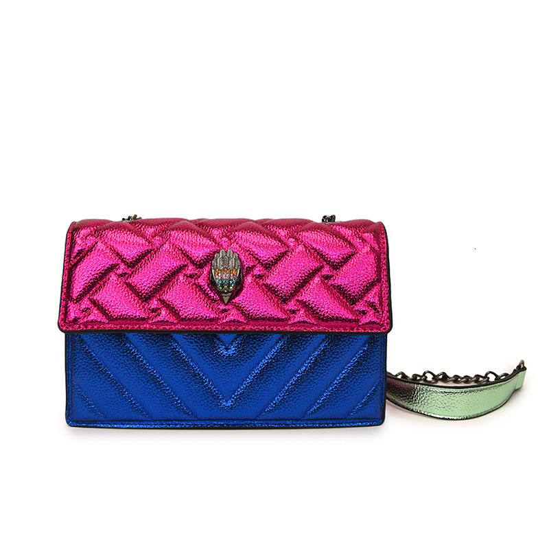 Designer Laser Colorful Patchwork Chain 2025 New Fashion Underarm Quilted Embroidery Eagle Head Crossbody Light Luxury Women's Bag