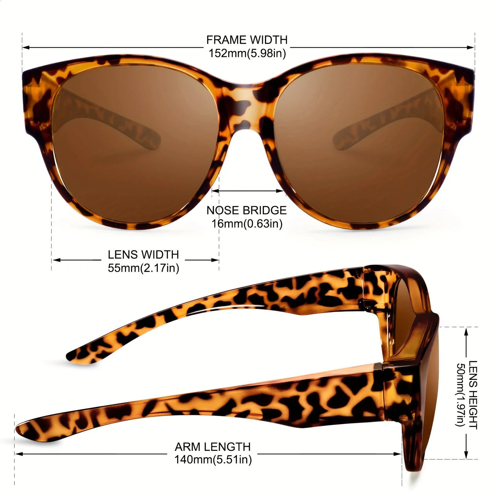 Polarized Sunglasses Fit Over Glasses for Women to Go LightweightSG0179 250707