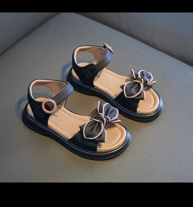 Girls Bowtie Sandals Sweet Princess Classic Simple Summer 2024 New Children Sandals for Girls Outdoor Beach Shoes Cute Bow-knot z250708D524