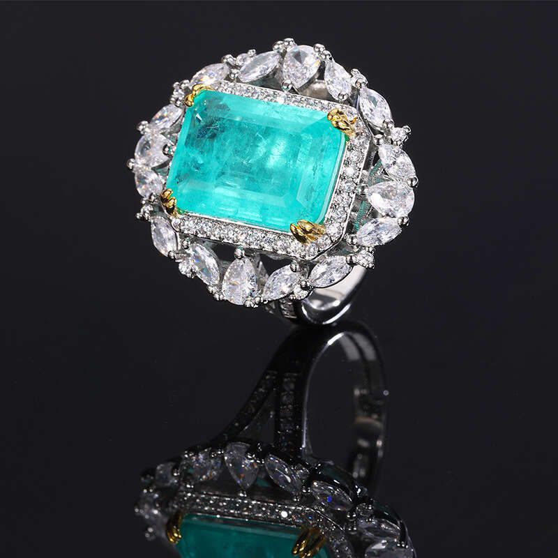 Jewelry Simulation Red Live New Fashion Pink Emerald Zircon Ring 1Dd