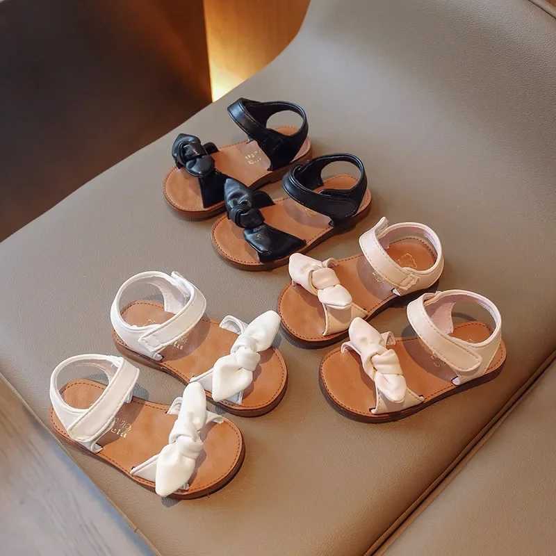 Girls Princess Sandals with Bow-knot Fashion Classic Baby Kids Beach Shoes Children Summer Sandals Simple Size 21-30 Hot Sale R250707