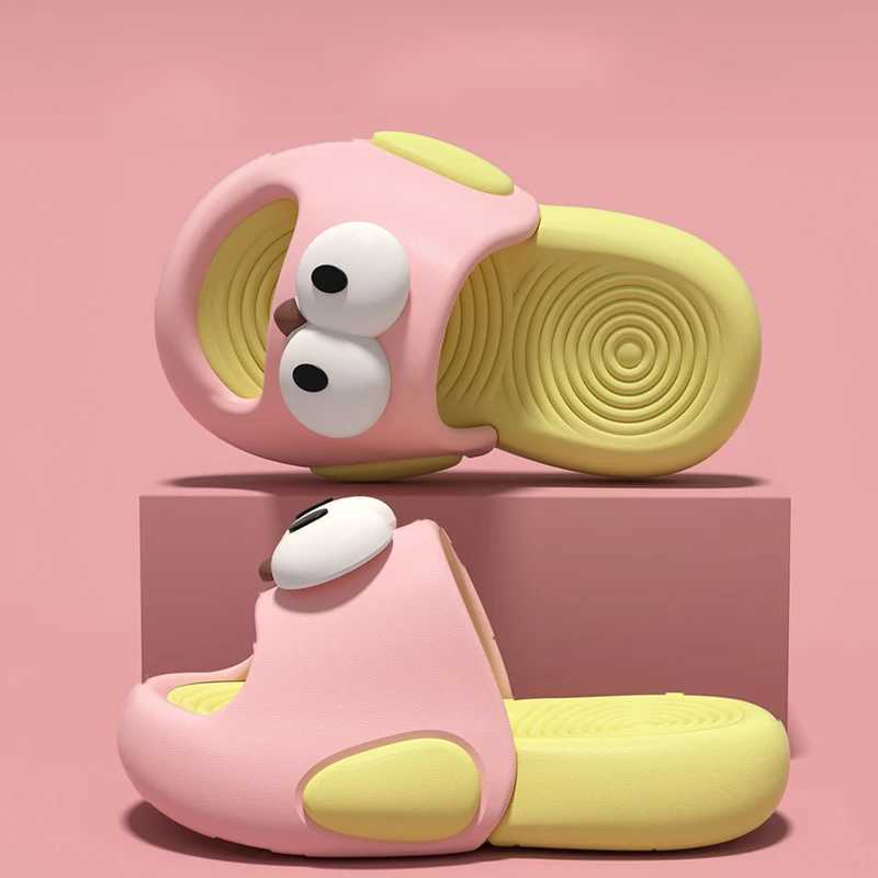 Smile Childrens Slippers New Big Eyes Pattern Eva Soft Thick Sole Slippers Boys And Girls Can Wear Comfortable Walking Slippers z250708U9QX