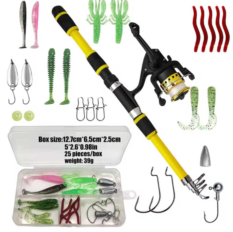 Children's Fishing Rod Goods for Fishing Rods Tools Casting Supplies Tackle Tool Material Articles Fish Ajing Stuff Sports QD