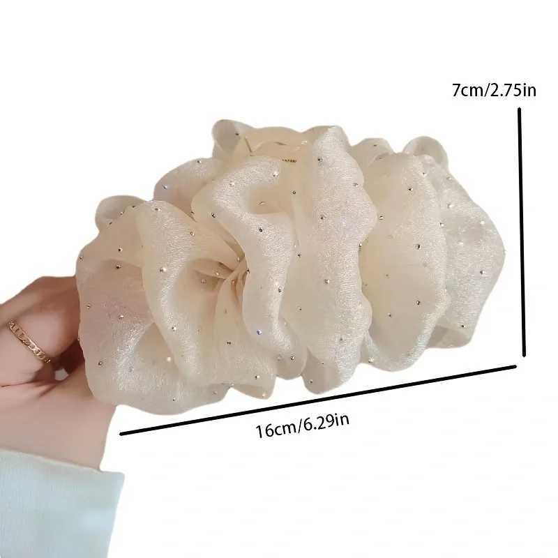 Seersucker Hair Claw for women Fabric Shiny Hair Bow Polka Dot Luxury Hair Accessories Big Bow Hairpin Z250707