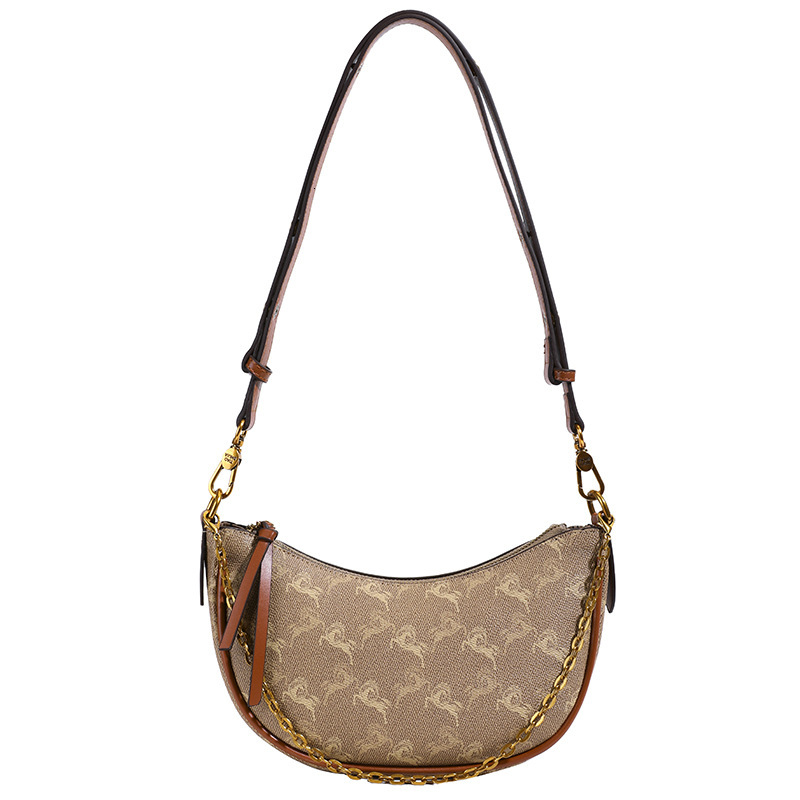 Designer High-End Fashion Crescent Women 2025 New Printed Lightweight Chain Shoulder Crossbody Light Luxury Women's Bag